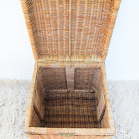 Asian Vintage Wicker and Brass trunk
