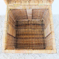 Asian Vintage Wicker and Brass trunk