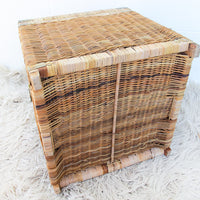 Asian Vintage Wicker and Brass trunk