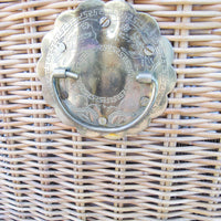 Asian Vintage Wicker and Brass trunk