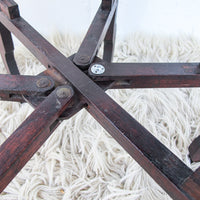 Antique Vintage Asian Brass Tray Table with Folding Base
