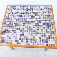 Midcentury Mini Tile Wood Table Plant Stand