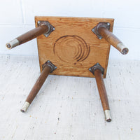 Midcentury Mini Tile Wood Table Plant Stand