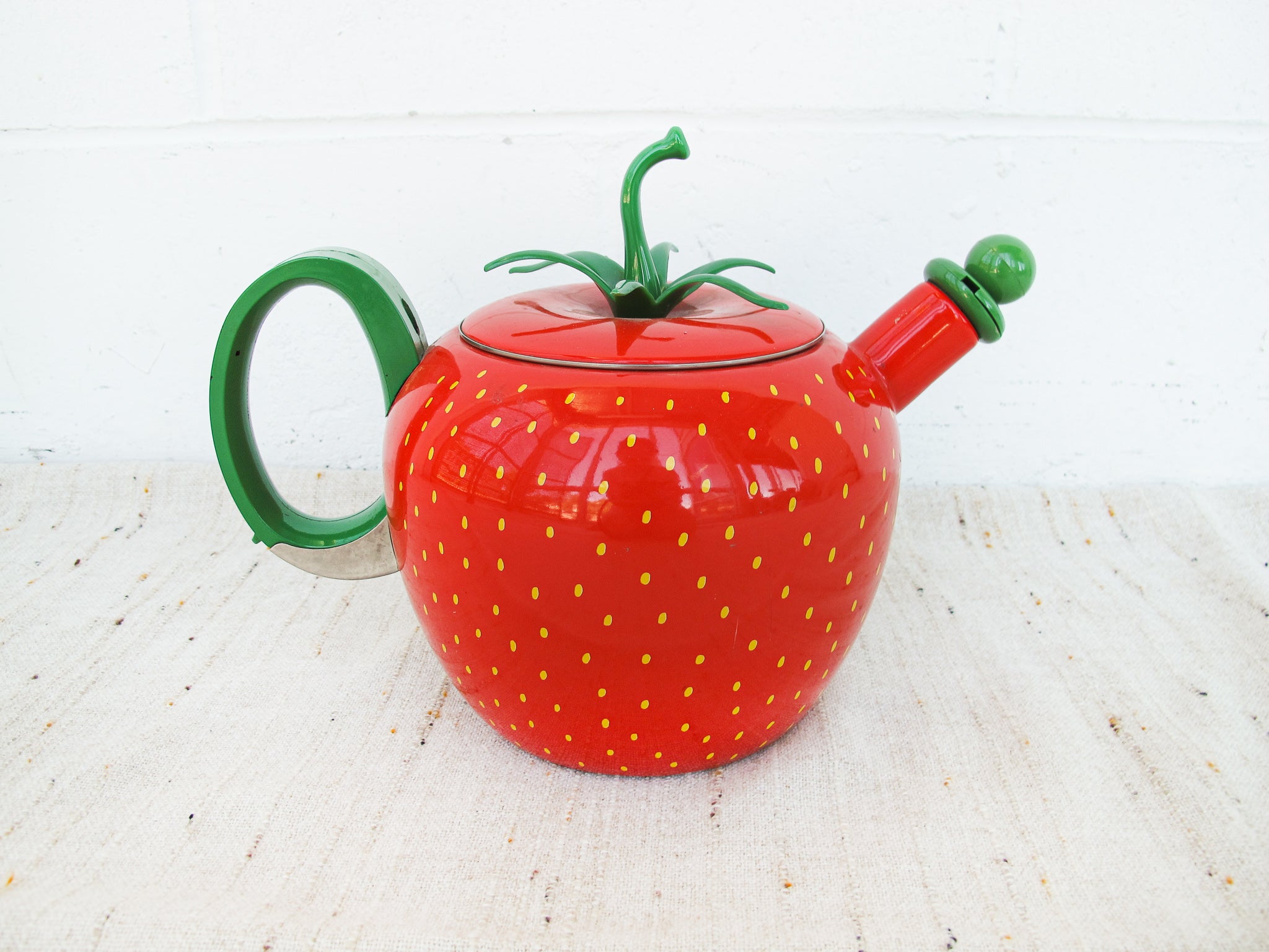 Copco Enamel Strawberry Tea Kettle - Ruby Lane