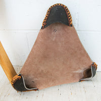 Leather Folding Tri-Pod Stool from Mexico