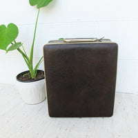 Midcentury Brown Folding Trav.L.Bar Traveling Bar Case with Key