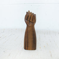 Hand Carved Vintage Wood Fist Sculpture