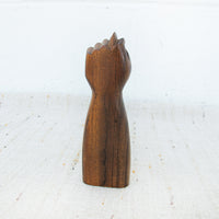Hand Carved Vintage Wood Fist Sculpture