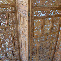 Four Panel Solid Wood Antique Room Divider Screen - Teak or Rosewood