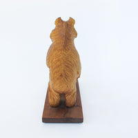 Carved Bear Statue with Box