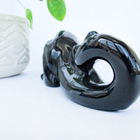 Black Small Ceramic Panther