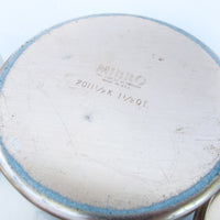 Set of 3 Rose Gold Mirro Canisters with Wood Tops and some surface wear