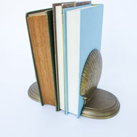 Vintage Shell Brass Bookends