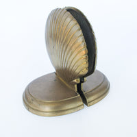 Vintage Shell Brass Bookends