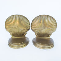 Vintage Shell Brass Bookends