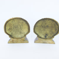 Vintage Shell Brass Bookends