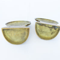 Vintage Shell Brass Bookends