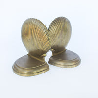Vintage Shell Brass Bookends