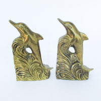 Dolphin Brass Bookends