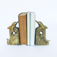 Dolphin Brass Bookends