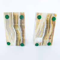 Set of 2 Onxy Pillar Bookends