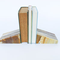 Set of 2 Onxy Pillar Bookends