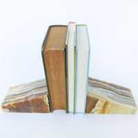 Set of 2 Onxy Pillar Bookends