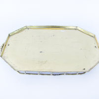 Brass Hollywood Regency Tray Vintage with Bamboo Detailing