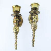 Brass Tapered Wall Sconce Candle Holders Set of 2