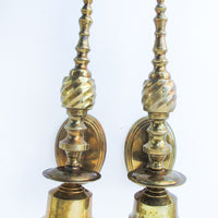 Brass Tapered Wall Sconce Candle Holders Set of 2
