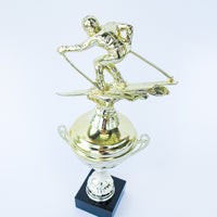 Ski Trophy on Black Marble Base