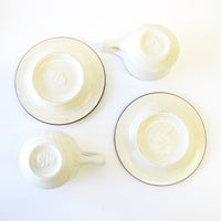 Set of 2 White Ceramic Cups and Saucer - James Mcbride