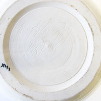 Pink and White Ceramic Canister with Flower Detailing