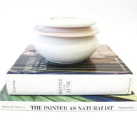 Pink and White Ceramic Canister with Flower Detailing