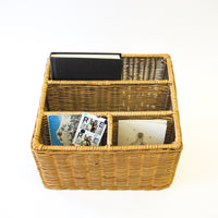 Wicker Office Desk Organizer Mail Holder Wall Shelf