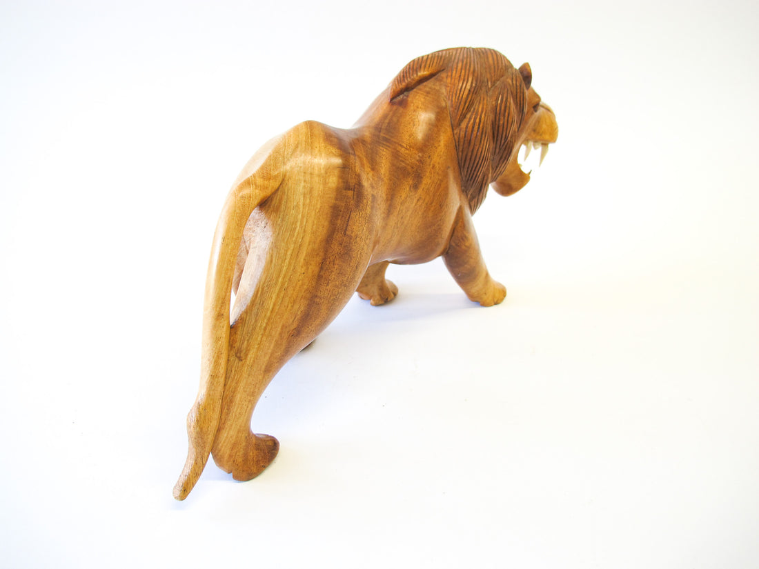 Handcarved Wood Lion Figures (Each Sold Separately)