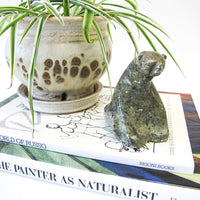 Green and Black Soap Stone Alaskan Eskimo Native Bear Figure