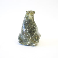 Green and Black Soap Stone Alaskan Eskimo Native Bear Figure