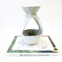 Speckled White 1970's Studio Art Pottery Planter / Diffuser / Candle Holder