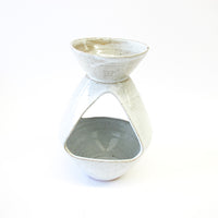 Speckled White 1970's Studio Art Pottery Planter / Diffuser / Candle Holder