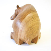 Marbled Wood Carved Hippo