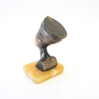 Egyptian Brass Head on Onxy Base
