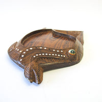 Native Hawaiian Wood Art Carved Fish Dish