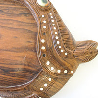 Native Hawaiian Wood Art Carved Fish Dish