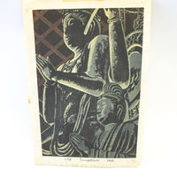 Wood Block Buddha Print Art - Sansatsudo