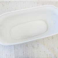 Large Italian White Ceramic Serving Bowl with Lions Heads
