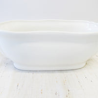 Large Italian White Ceramic Serving Bowl with Lions Heads