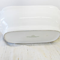 Large Italian White Ceramic Serving Bowl with Lions Heads