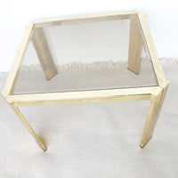 Brass and Glass Side End Table