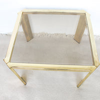 Brass and Glass Side End Table